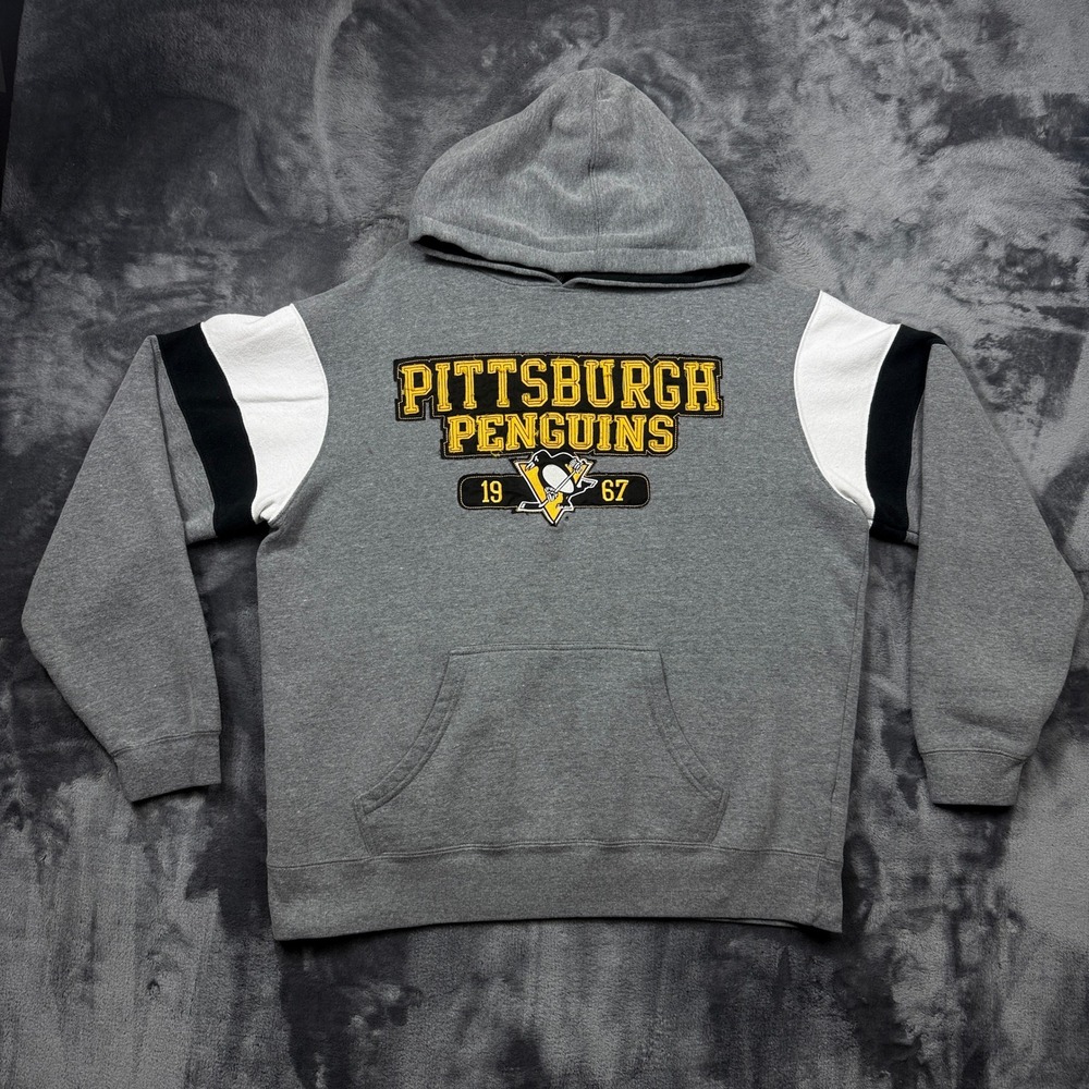 Top of the World NHL Hoodie Mens Large Gray Pittsburgh Penguins Embroidered Logo